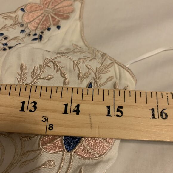 Lulus Daisy Petal Pickin Babydoll Mini Dress Women Small Ivory Fairy Embroidered - Picture 12 of 15